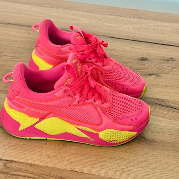 Puma RS-X Soft Case Pink Alert/Yellow Running Shoes 371983-01 Women Size 8 - Picture 5 of 6